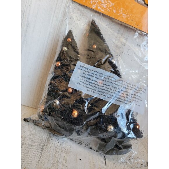 Dept 56 NEW 4033853 midnight sisals Halloween village tree set glitter - Picture 7 of 8